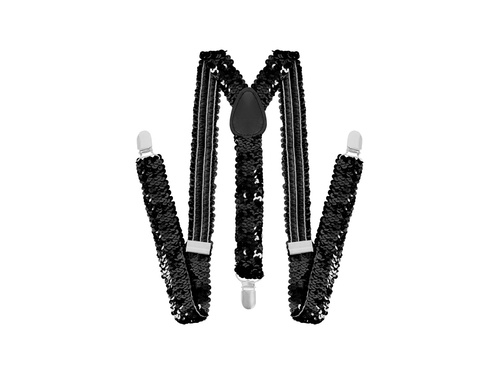 Szelki cekinowe - czarne - 1 szt.