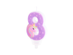 Świeczka cyferka Jednorożec - 8 - osiem