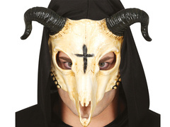 Maska Czaszka z Rogami na Halloween  - 1 szt.