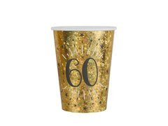 Kubeczki papierowe na sześćdziesiąte urodziny 60 Sparkling - 250 ml - 10 szt.