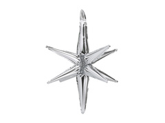 Balon foliowy Gwiazda srebrna 3D - 70 cm - 1 szt.