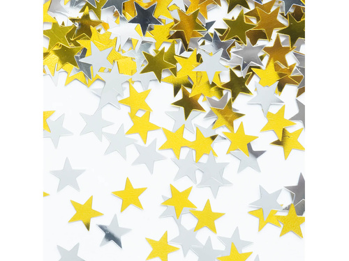 Konfetti foliowe złote i srebrne gwiazdki - 15 g