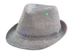 Kapelusz brokatowy srebrny - 1 szt.