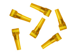 Gwizdki trąbki rozwijane złote -  6 szt.