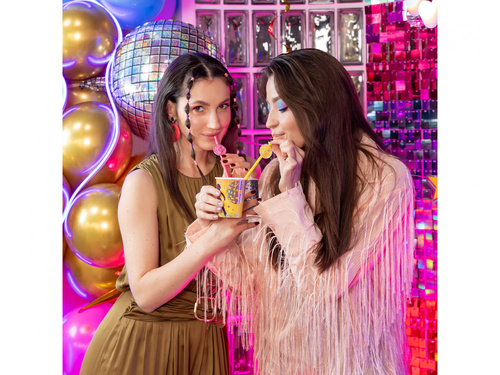 Słomki Retro Disco - 19,5 cm - 6 szt.