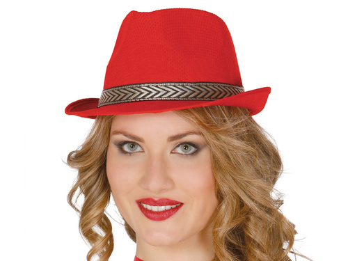 Kapelusz Gangstera czerwony - 1 szt.