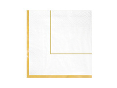 Serwetki papierowe białe Elegant Gold - 33 cm - 10 szt.