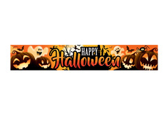 Baner materiałowy Happy Halloween - 290 cm x 50 cm - 1 szt.