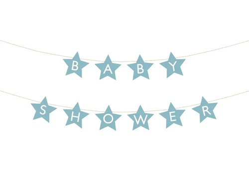 Baner Baby Shower gwiazdki błękitny - 290 cm - 1 szt.
