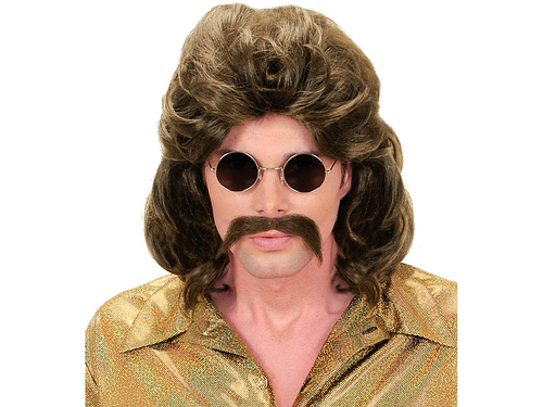 Peruka męska brąz lata 70-te - 1 szt.