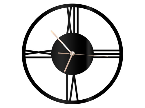 Zegar z pleksi na ścianę Rzymskie cyfry ze złotymi wskazówkami