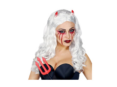 Peruka blond białą Satanic