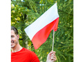 Polska flaga narodowa na patyku - 30 x 45 cm  - 5 szt.