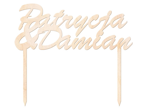 Topper na tort personalizowany na wesele - 15 cm