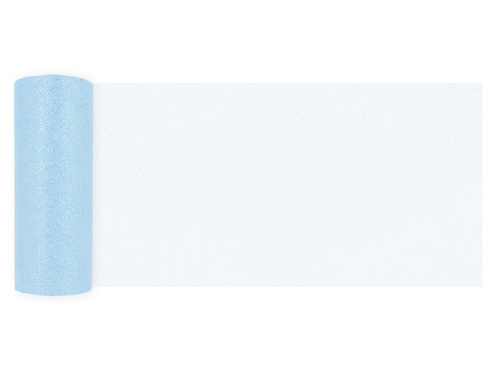 Tiul brokatowy niebieski - 15 cm x 9 metrów - 1 szt.