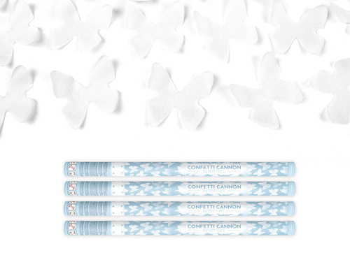 Tuba strzelająca białymi motylkami - 80 cm - 4 szt.