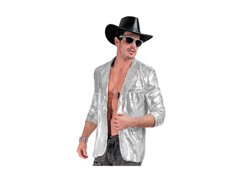 Imprezowa marynarka Party Fashion - srebrna cekinowa