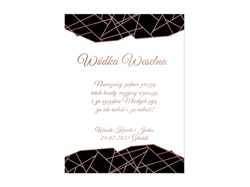 Etykiety personalizowane na butelkę z Wódką Weselną - 9 szt.