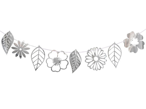 Girlanda kwiatowa srebrna - 1 szt.
