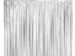 Kurtyna - zasłona na drzwi matowa srebrna - 100 x 200 cm