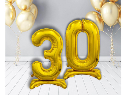 Zestaw balonów foliowych 30 złota - 74 cm