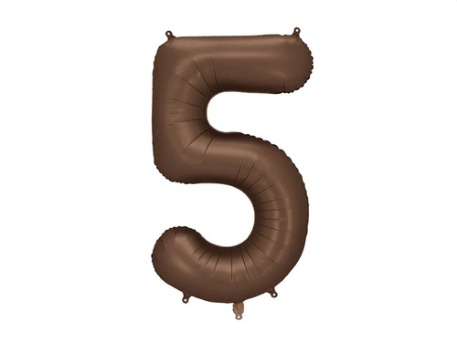 Balon foliowy brązowy cyfra 5 - 86 cm - 1 szt.