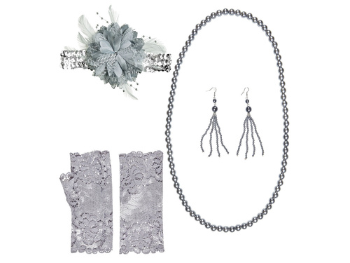 Zestaw retro srebrny - 1 komplet.