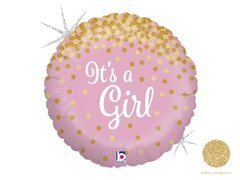 Balon foliowy It's a Girl różowy - 46 cm - 1 szt.