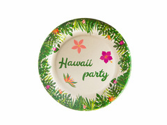 Talerzyki papierowe Hawaii Party - 18 cm - 6 szt.