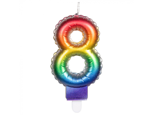 Świeczka cyferka kolorowa - 8 - osiem