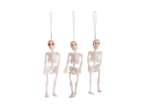 Dekoracja wisząca Szkielety - 12 cm - 3 szt.