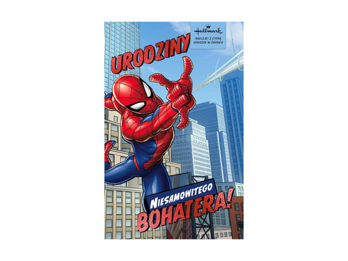 Kartka urodzinowa dla dziecka Spiderman - 11 x 17 cm 1 szt.