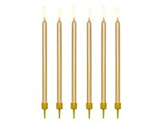 Świeczki urodzinowe złote - 12 szt.
