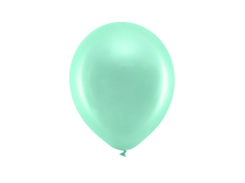 Balony Rainbow metaliczne miętowe - 30 cm - 100 szt.