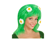 Peruka zielona Matka Natura ze stokrotkami