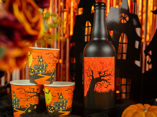 Kubeczki papierowe na Halloween Nawiedzony Dom - 250 ml - 6 szt.