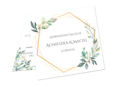 Zaproszenie personalizowane na ślub z kopertą - 6 szt.