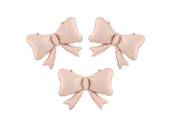 Balon foliowy Kokardka różowa -  55 x 42 cm - 3 szt.