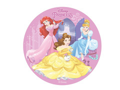 Dekoracyjny opłatek tortowy Princess Księżniczki - 20 cm - 1 szt.