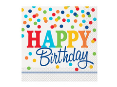 Serwetki w kolorowe kropeczki - 33 cm - 16 szt.