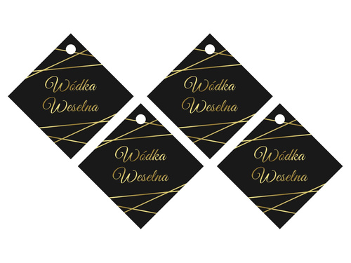 Zawieszki z wstążeczką na wódkę weselną - 12 szt.