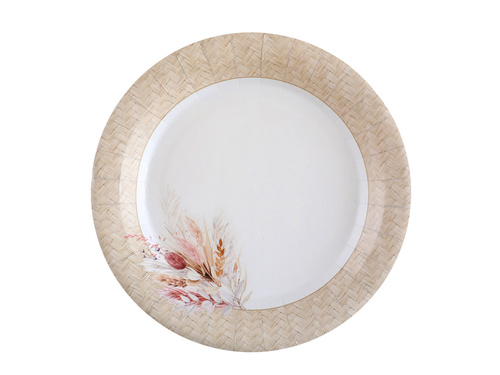 Talerzyki papierowe Boho - 22,5 cm - 10 szt.