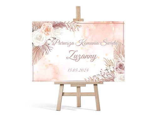 Plakat komunijny personalizowany - I Komunia Święta - 60x40 cm