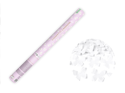 Tuba strzelająca białymi motylkami 60 cm 1 szt.