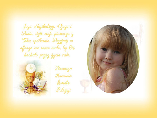 Opłatek na ciasto tort tortowy komunijny personalizowany Komunia