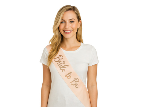 Złota szarfa z napisem Bride to Be - 1 szt.