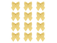 Kokardy złote brokatowe - 5 cm - 12 szt.