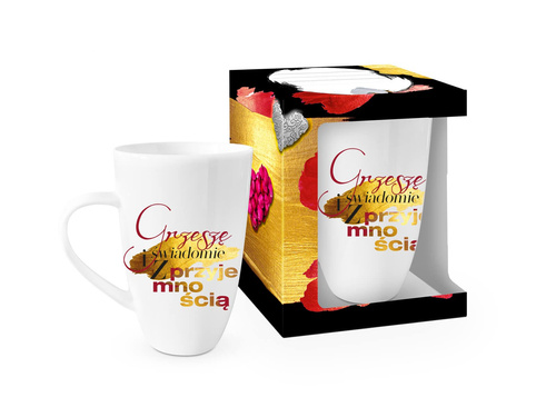 Kubek z tekstem Grzeszę świadomie...