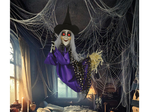 Dekoracja wisząca Czarownica na miotle - 75 cm - 1 szt.
