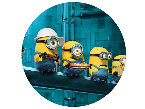 Dekoracyjny opłatek tortowy Minionki - 20 cm